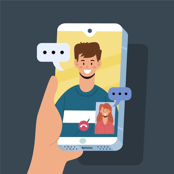 Vector gratuito amigos llamándose unos a otros
