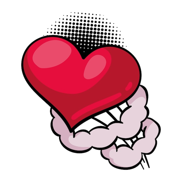 el amor el arte pop el icono romántico aislado