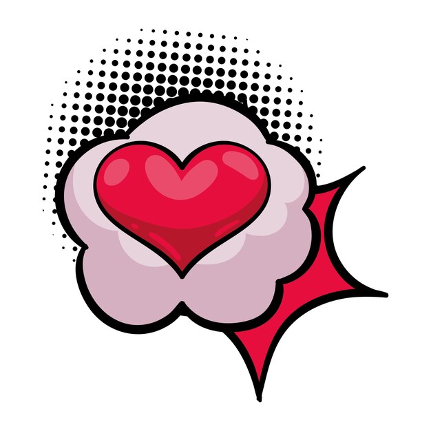 el amor del arte pop icono vintage aislado