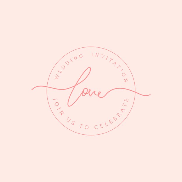 Amor boda invitación insignia diseño vectorial