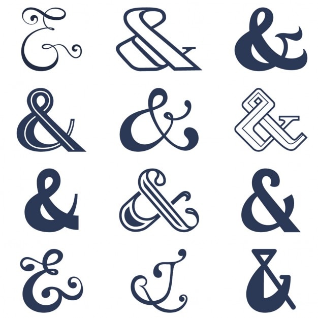 Vector gratuito ampersand, colección