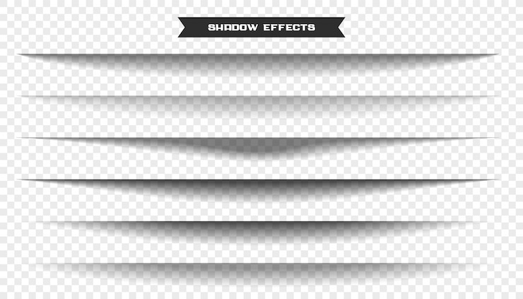 Vector gratuito amplio conjunto de seis efectos de sombra de hoja de papel