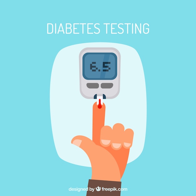 Analisis de sangre para diabéticos con diseño plano