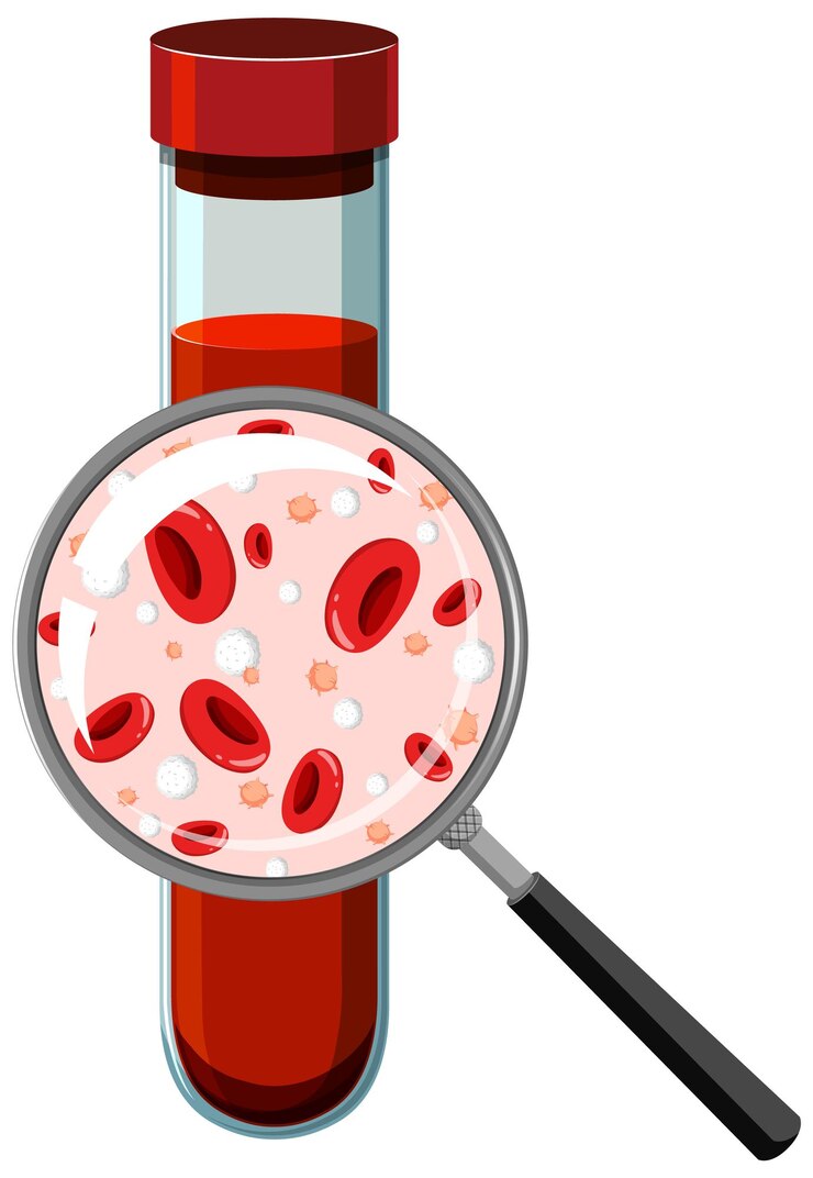Vector gratuito el análisis de sangre y la ilustración de la investigación médica