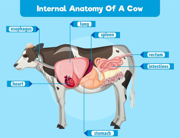 Anatomía interna de una vaca