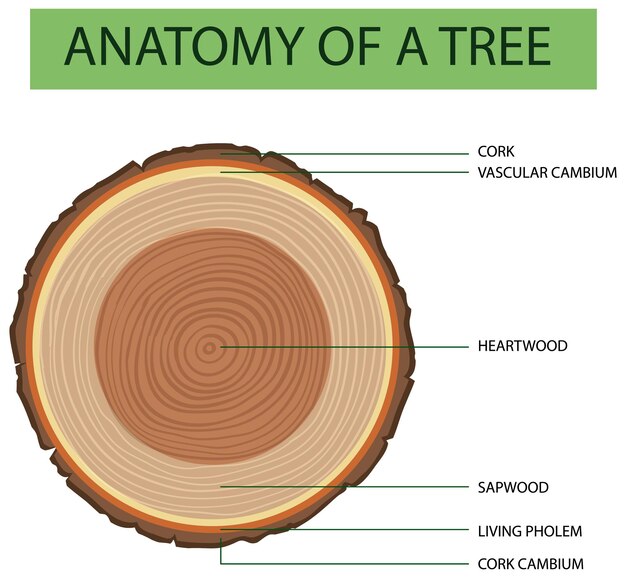 Anatomía del tronco de un árbol