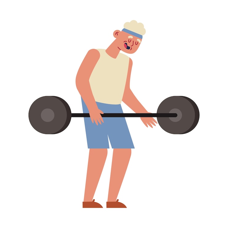 Vector gratuito anciano activo en el gimnasio