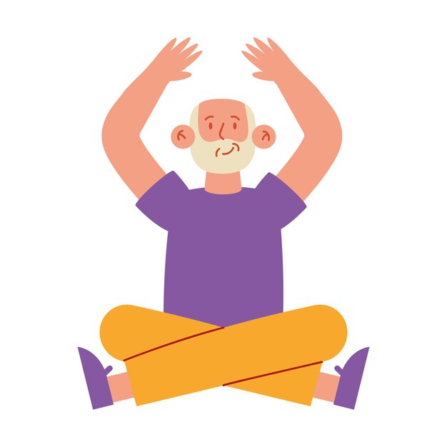 anciano activo haciendo yoga
