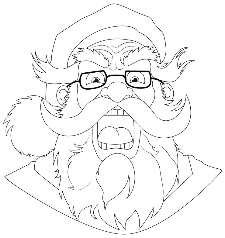 Vector gratuito el anciano enojado con barba y bigote
