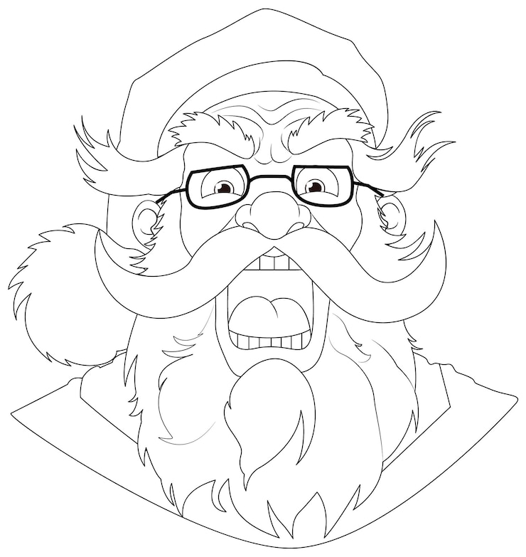 Vector gratuito el anciano enojado con barba y bigote