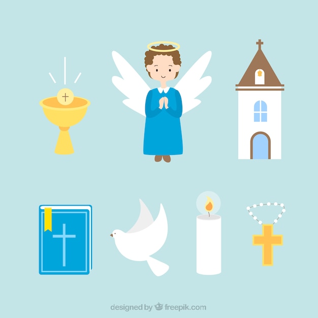 ángel y elementos religiosos 