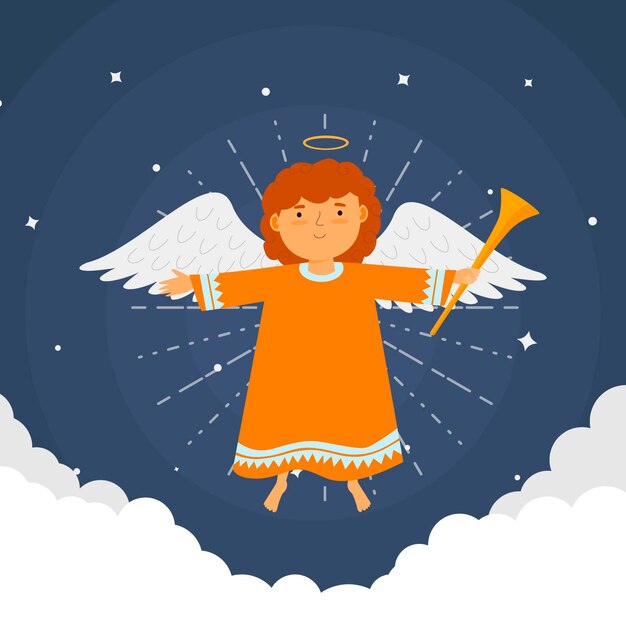Ángel de navidad de diseño plano