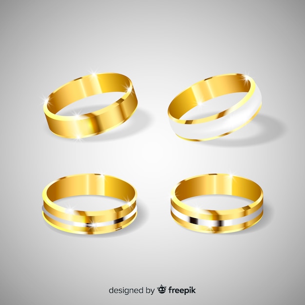 Vector gratuito anillos de boda realistas