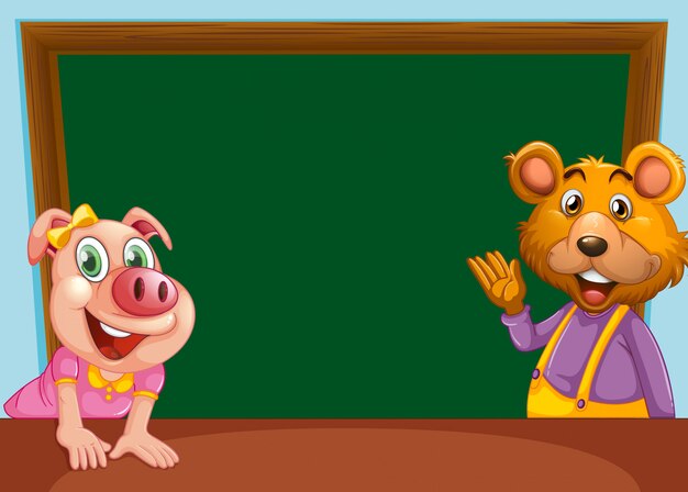 Animal con banner de pizarra