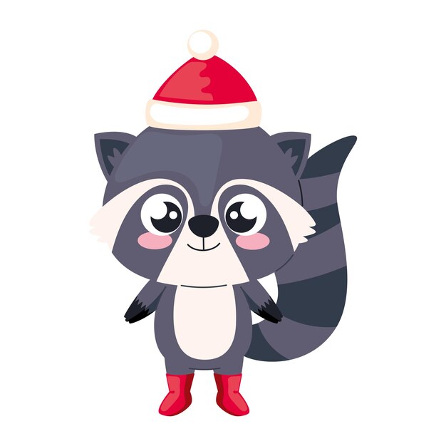 animal muy bonito, el mapaches de Navidad.