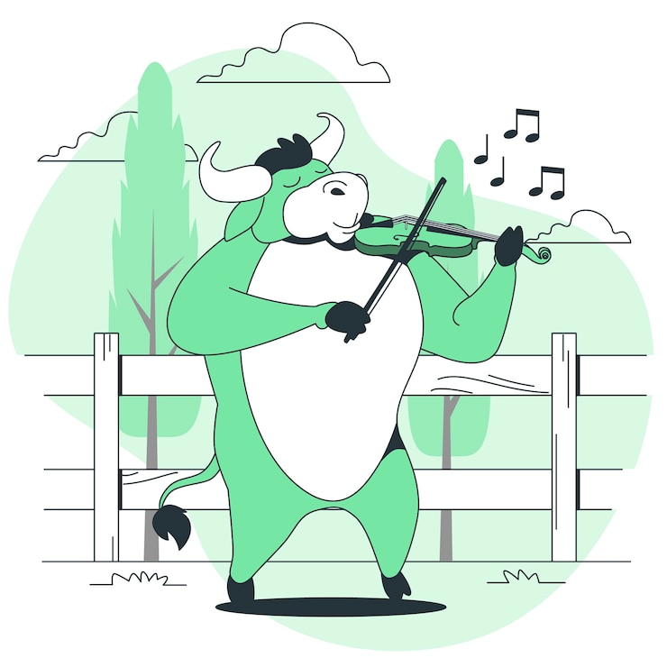Vector gratuito animal tocando la ilustración del concepto de violín