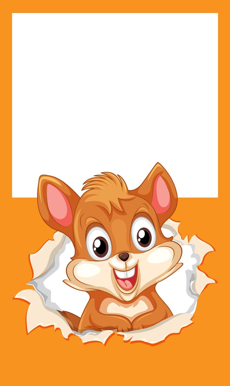 Vector gratuito animales de dibujos animados alegres mirando a través del cuadro