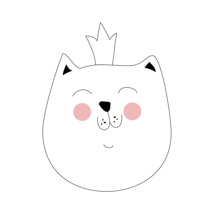 Animales de dibujos animados de gatos Arte de líneas silueta negra dibujo de mascota Ilustración vectorial garabatos concepto gatito