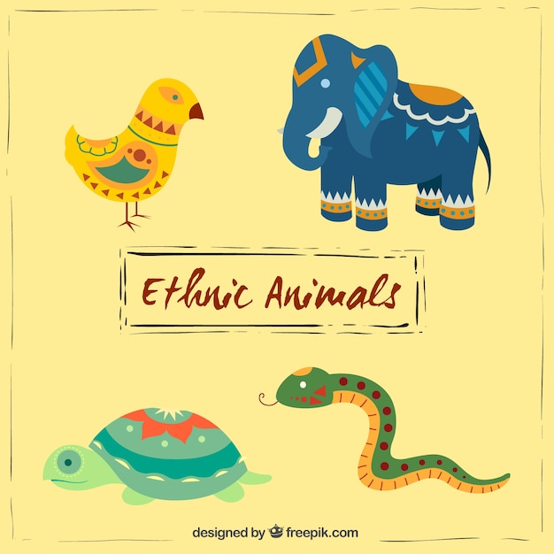 Vector gratuito animales étnicos coloridos