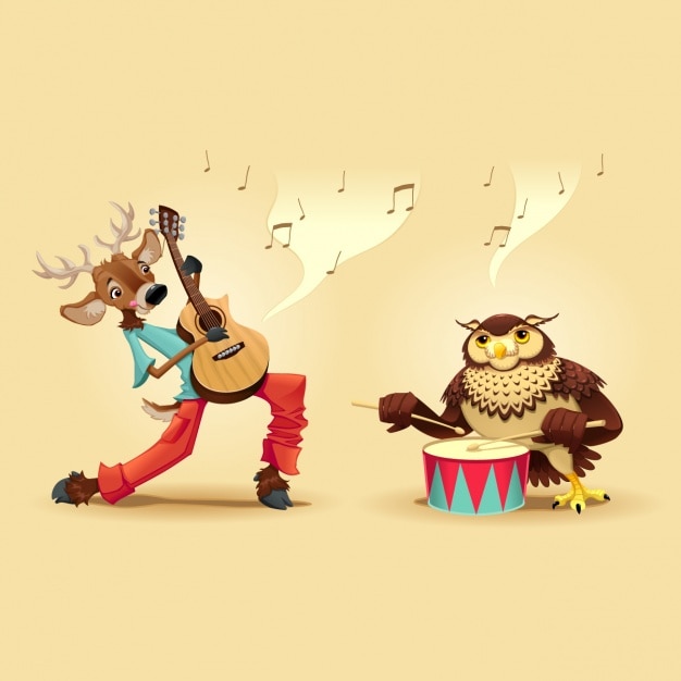 Animales tocando instrumentos musicales