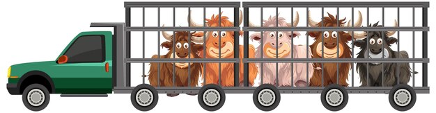 Animales en un viaje en un camión
