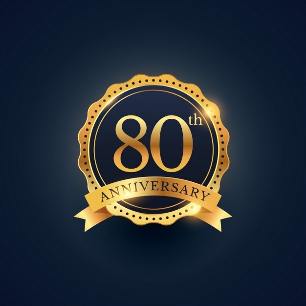 Vector gratuito aniversario 80, edición de oro