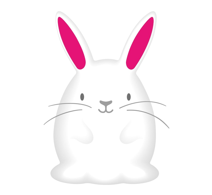 Vector gratuito año de la mascota del vector de conejo aislado en un fondo blanco