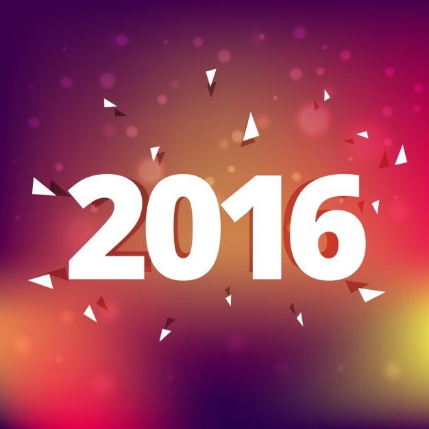 año nuevo 2016 en fondo borroso