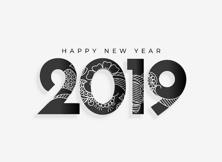 Vector gratuito año nuevo 2019 diseño artístico.