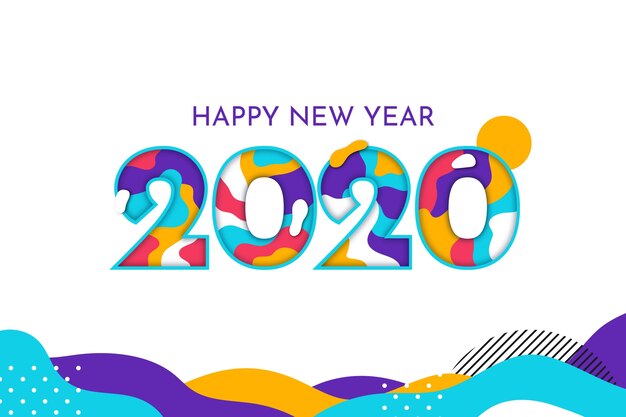 Año nuevo 2020 diseño plano de fondo