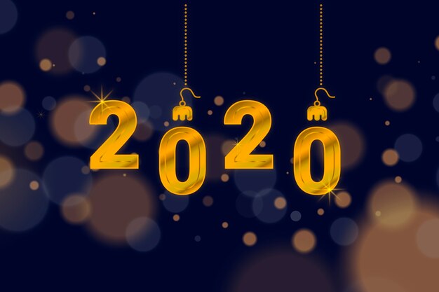 Año nuevo 2020 en estilo borroso