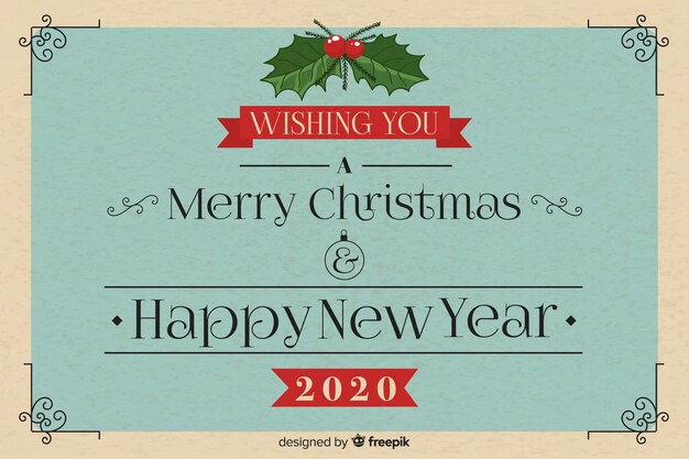 Año nuevo 2020 en estilo vintage