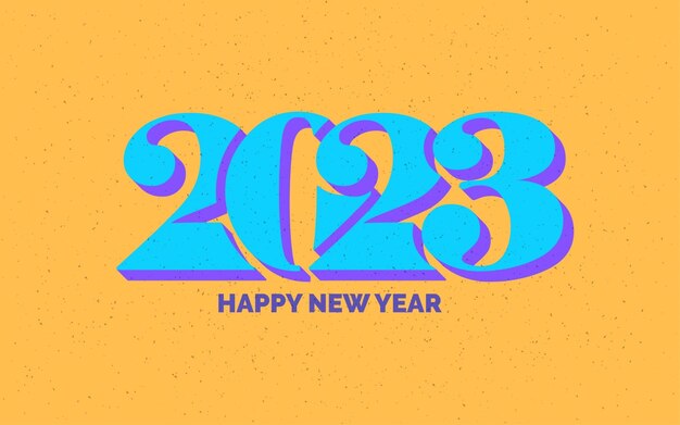 Año nuevo 2023 Diseño de logotipo Retro Grunge Ilustración vectorial