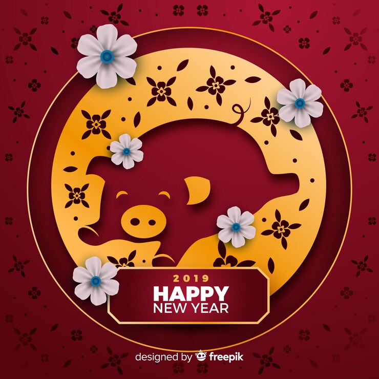 Vector gratuito año nuevo chino 2019