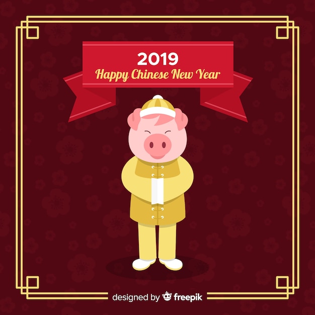 Vector gratuito año nuevo chino 2019