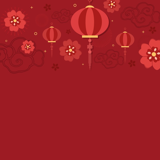 Vector gratuito año nuevo chino maqueta ilustración
