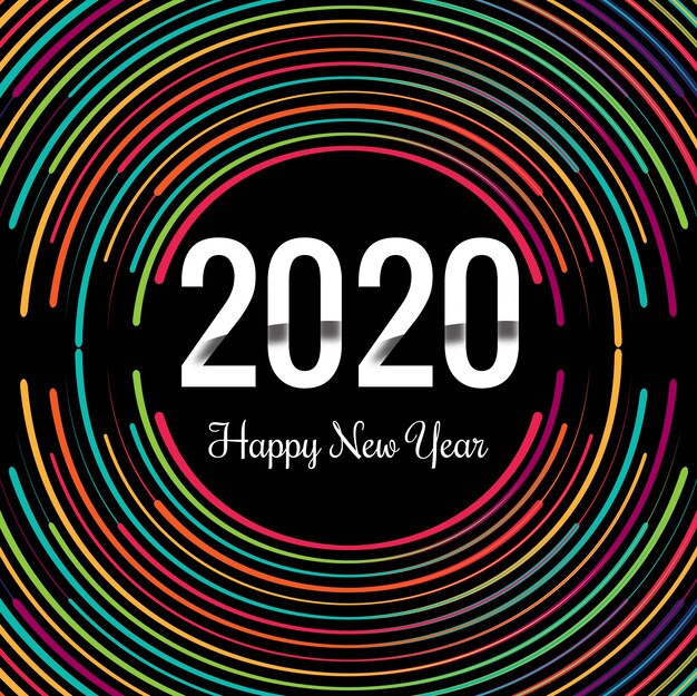 Año nuevo creativo 2020 plantilla de tarjeta de felicitación de texto