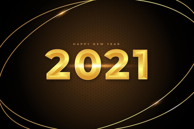Vector gratuito año nuevo dorado 2021