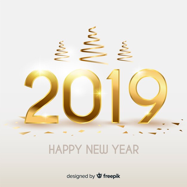 Año nuevo fondo dorado