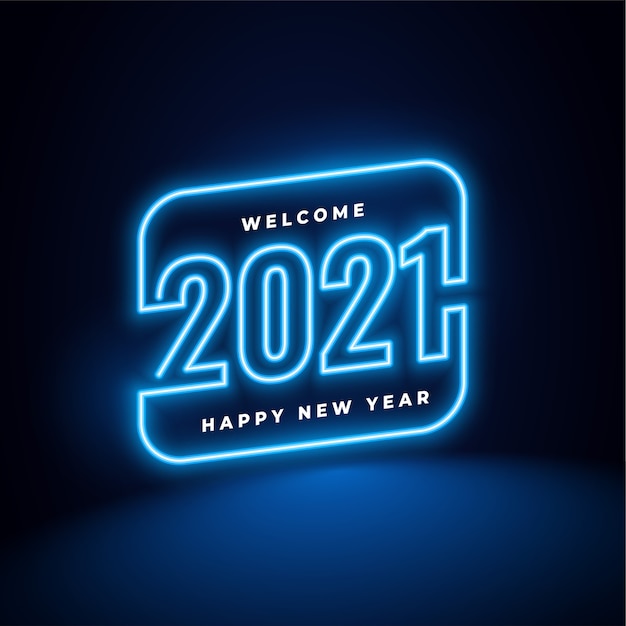 año nuevo en fondo estilo neón