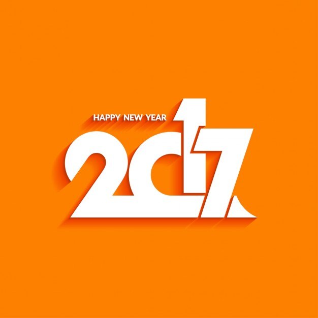 Año nuevo con un fondo naranja