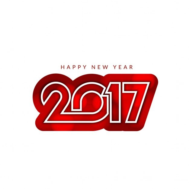 Año nuevo con números rojos sobre un fondo blanco 