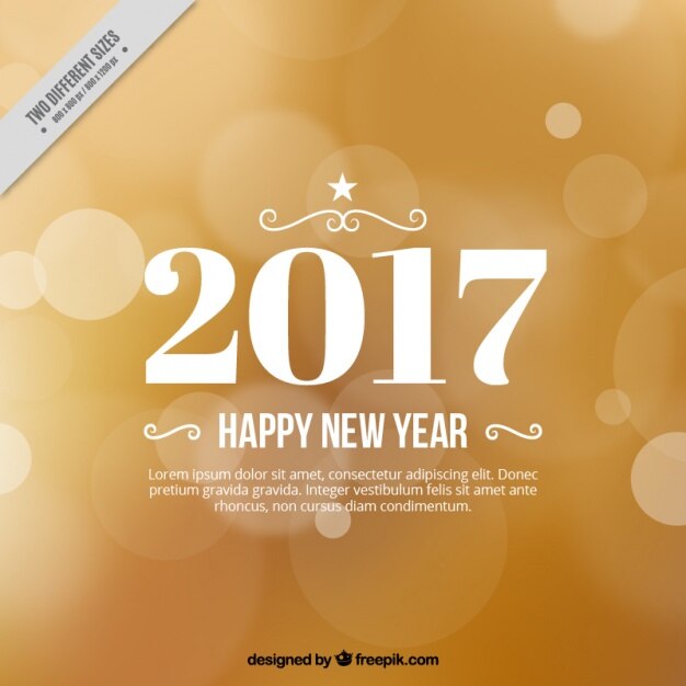 Año nuevo, texto blanco sobre un fondo dorado 