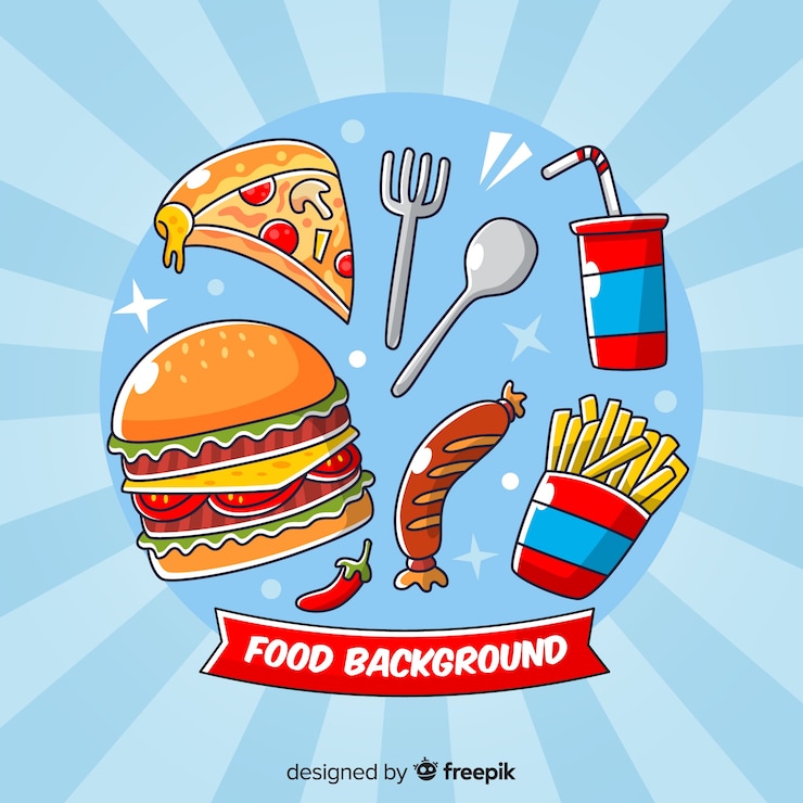 Vector gratuito antecedentes alimentarios