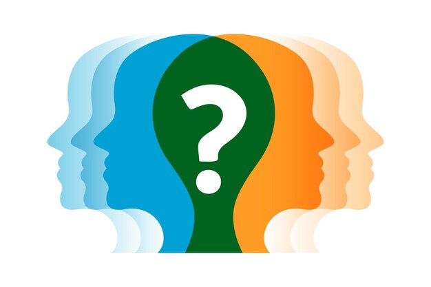 antecedentes de apoyo a la salud mental con signo de interrogación y cabeza humana