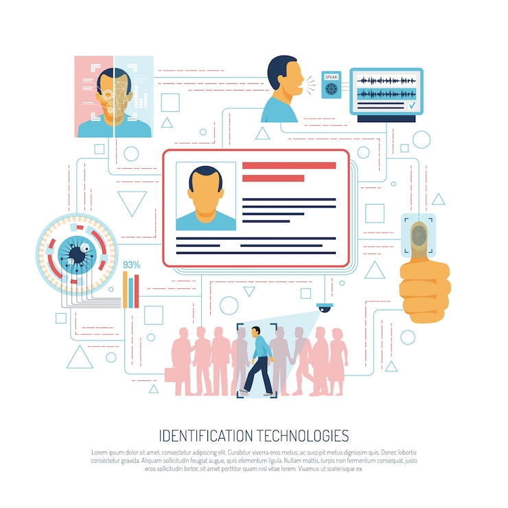 Vector gratuito antecedentes de aprobación de identidad personal
