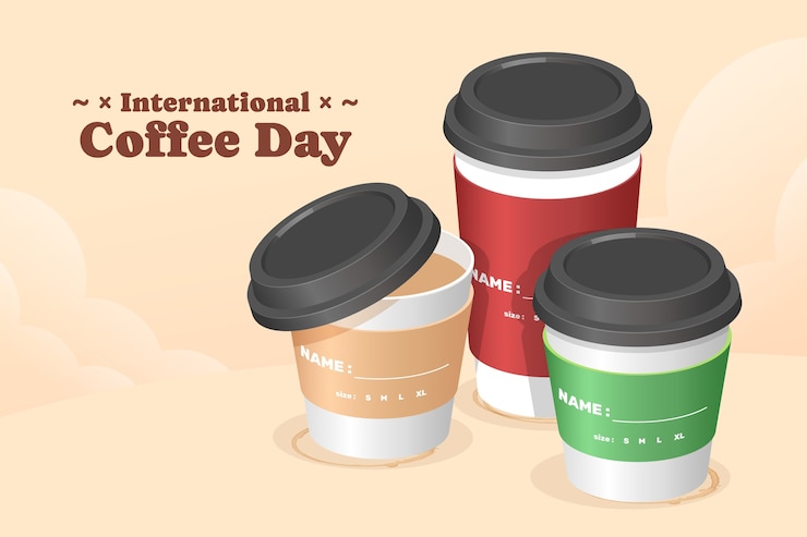 Vector gratuito antecedentes para la celebración del día internacional del café.
