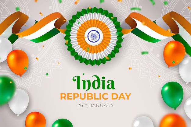 Vector gratuito antecedentes de la celebración del día de la república de la india