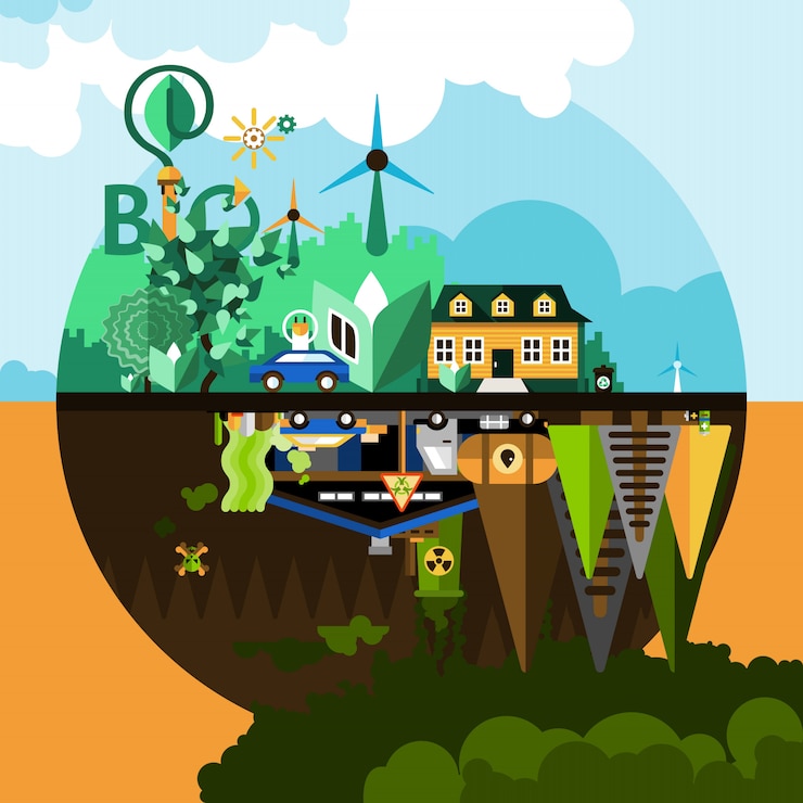 Vector gratuito antecedentes del concepto de contaminación