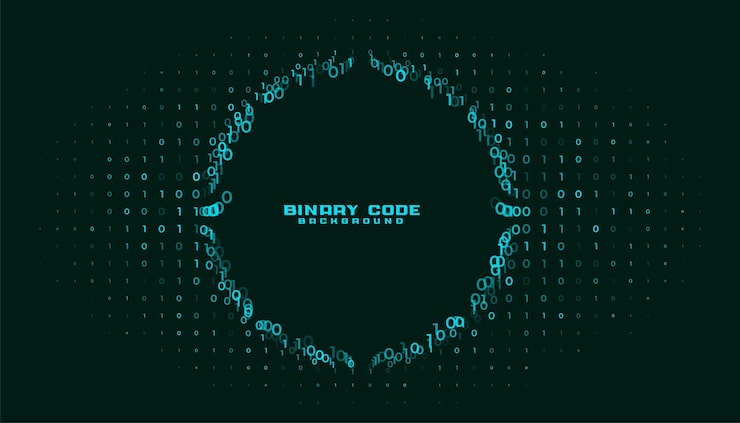 Vector gratuito antecedentes del concepto de tecnología de código binario moderno